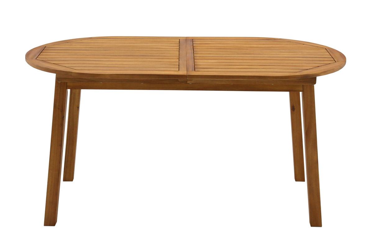 Table de jardin extensible rallonges intégrées en bois massif L160-210 cm MAYEL