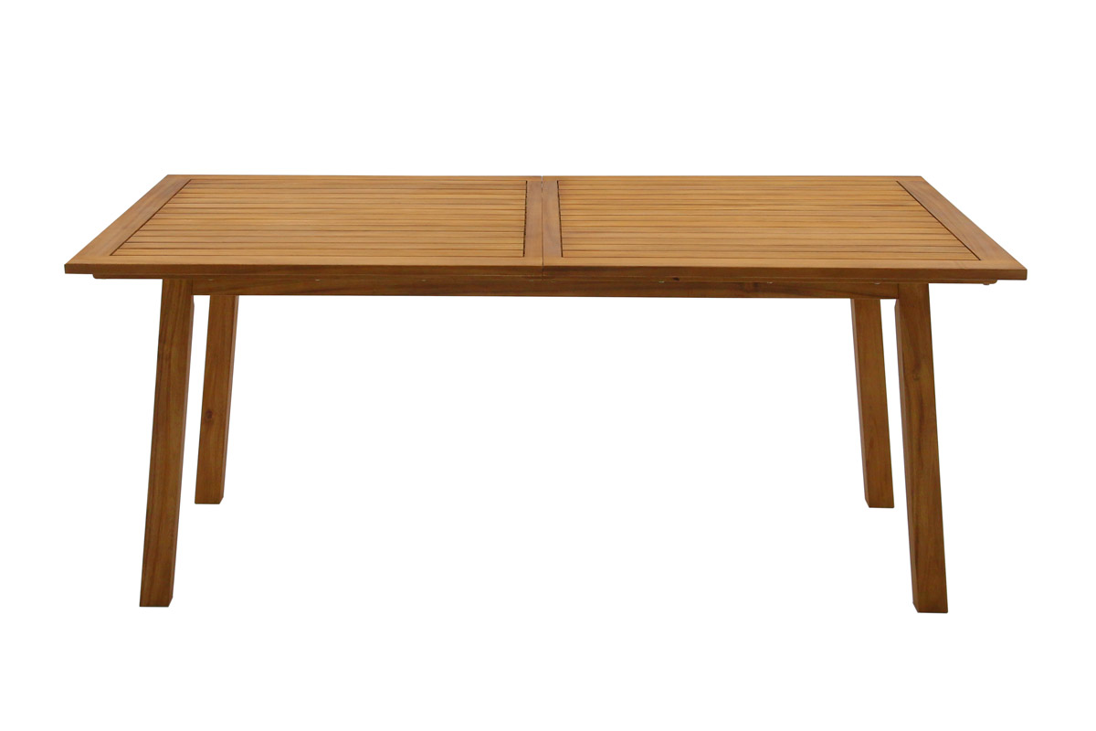 Table de jardin extensible rallonges intégrées en bois massif L180-240 cm MAYEL