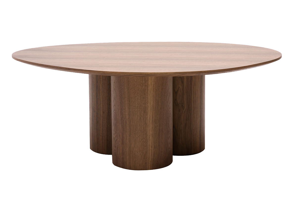 Table basse design bois foncé noyer L100 cm HOLLEN