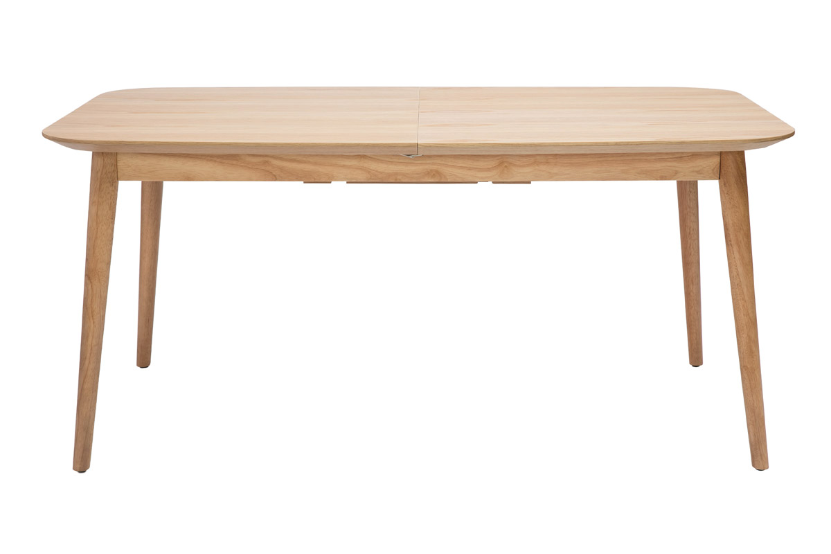 Table extensible rallonges intégrées rectangulaire en bois clair chêne L160-210 cm ANK