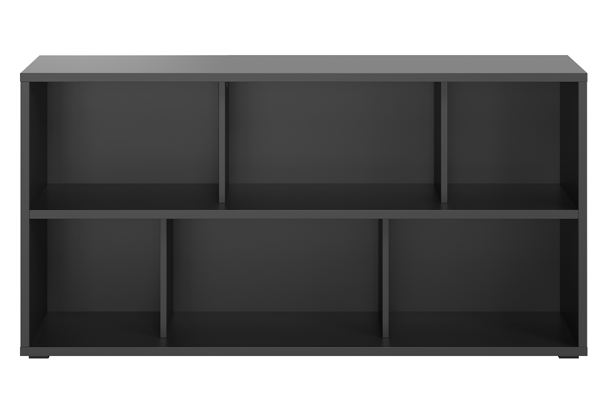 Bibliothèque basse noire L140 cm EPURE