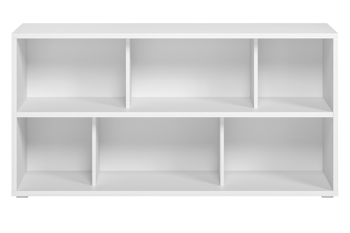 Bibliothèque basse finition bois blanc L140 cm EPURE