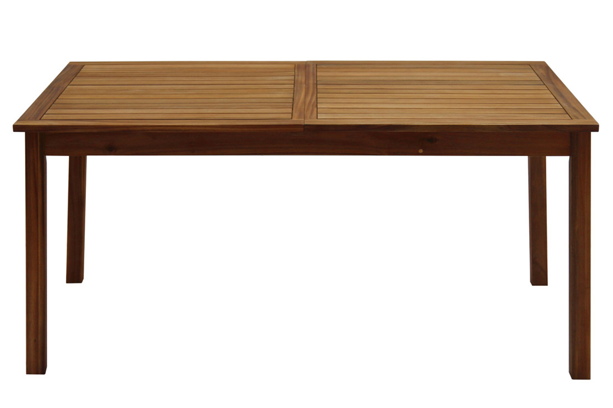 Table de jardin extensible rallonges intégrées en bois massif L160-210 cm MAYEL