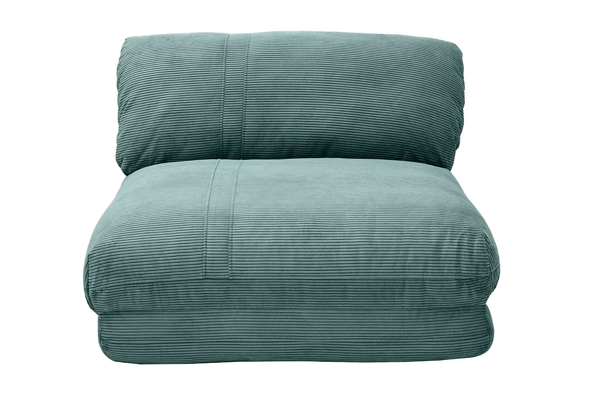 Chauffeuse 1 place convertible en tissu velours côtelé vert céladon SPENCER