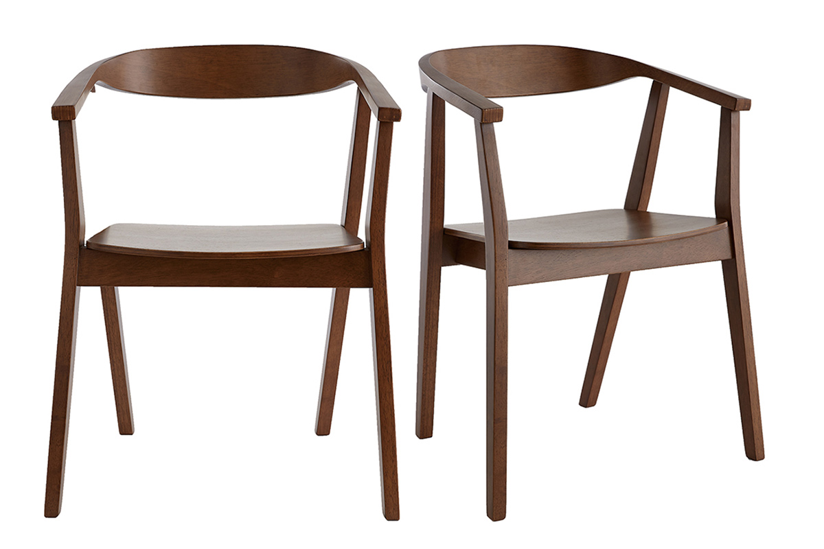 Sedie scandinave in legno scuro (set di 2) BAHIA