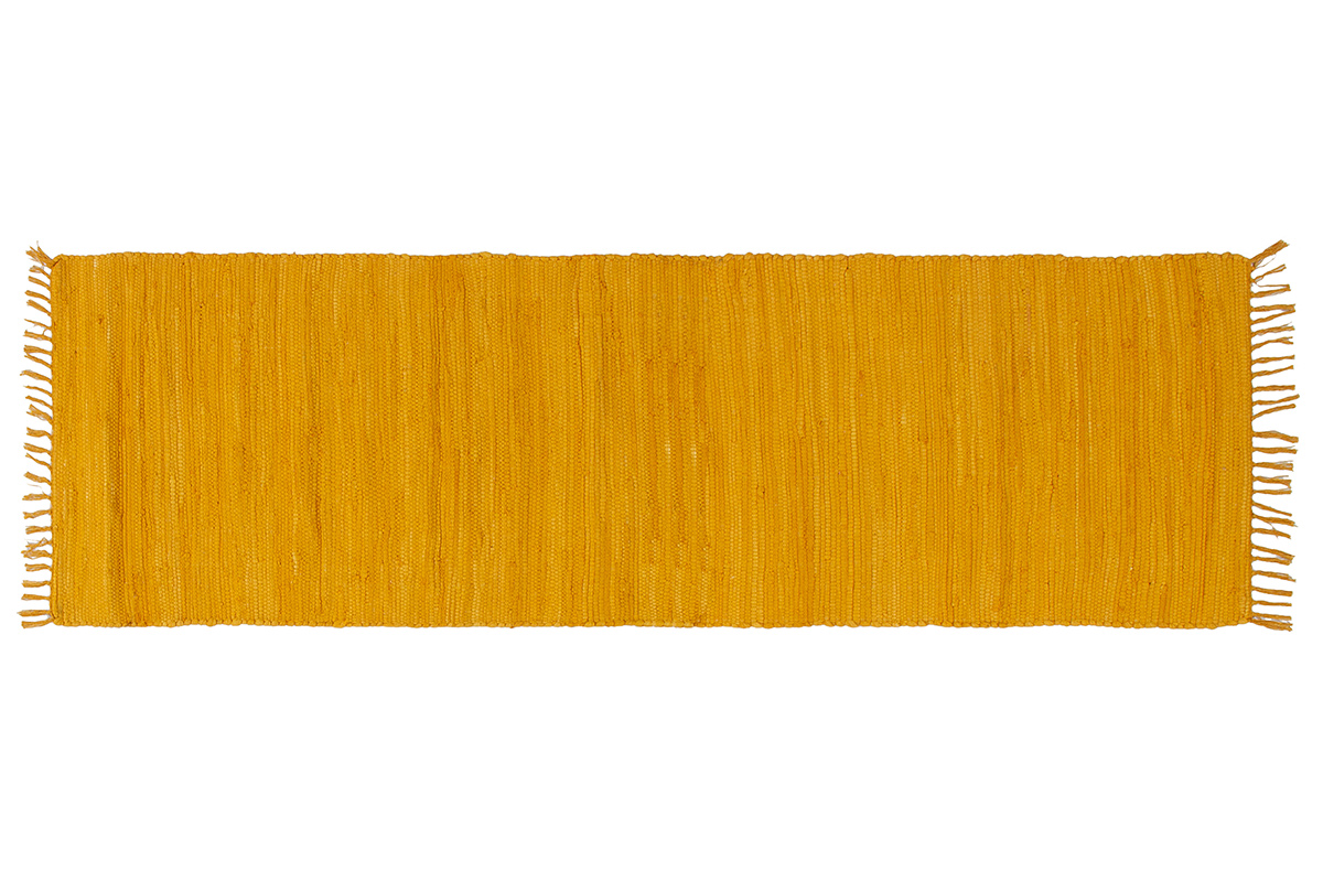 Alfombra de pasillo color amarillo comino 60 × 200 cm AUBAGNE