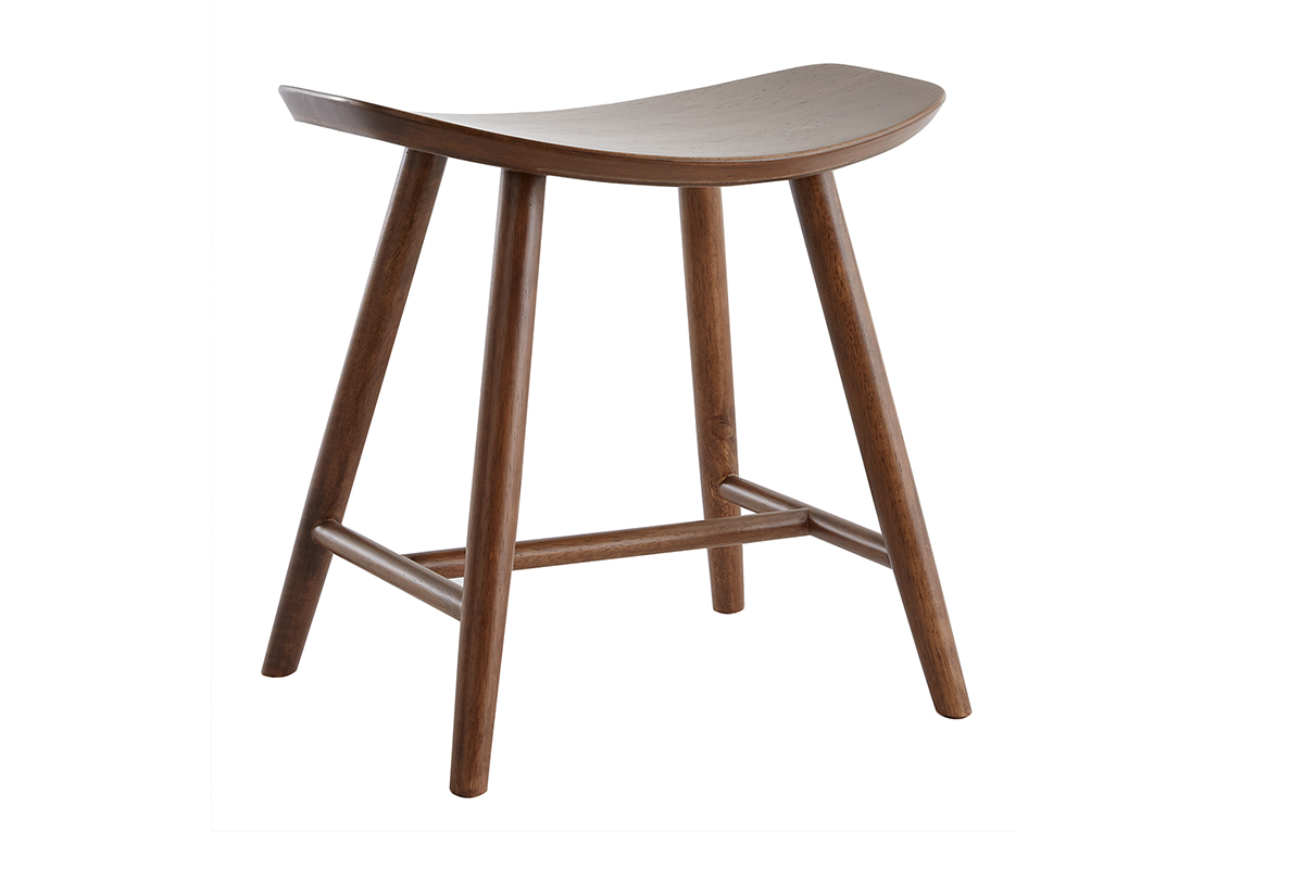 Tabouret bas bois foncé H46.5 DEMORY