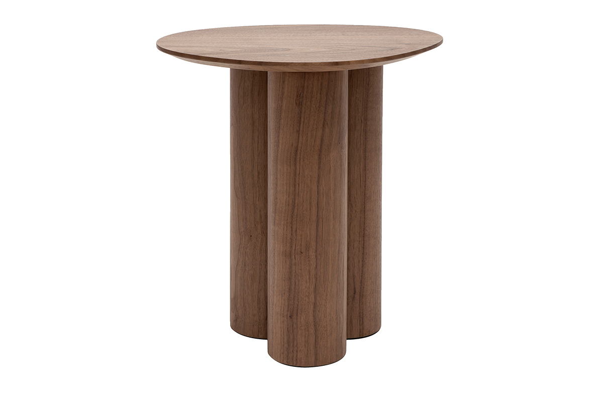 Table d'appoint design bois foncé noyer L44 cm HOLLEN