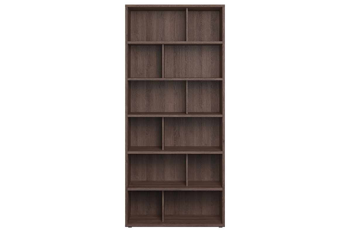 Bibliothèque design finition bois foncé noyer L92 cm EPURE