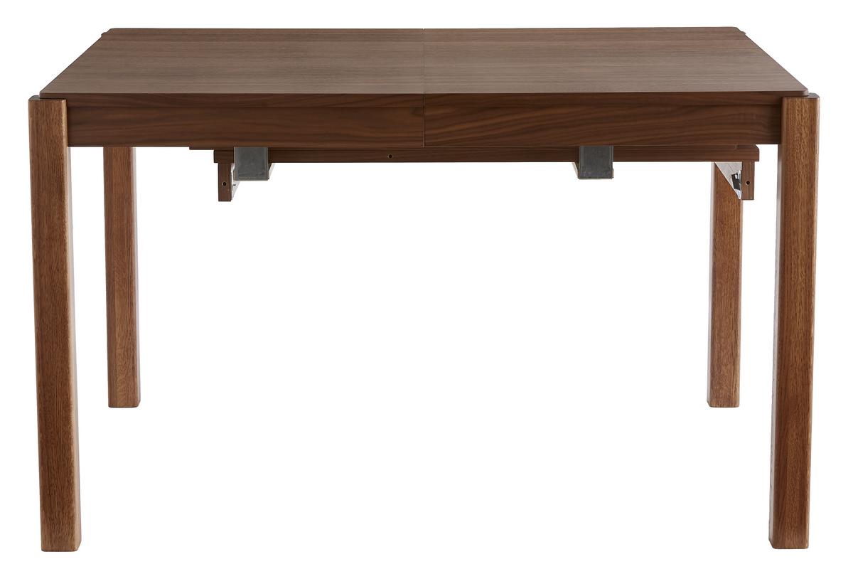 Table à manger extensible rallonges intégrées en bois foncé noyer rectangulaire L125-238 cm AGALI