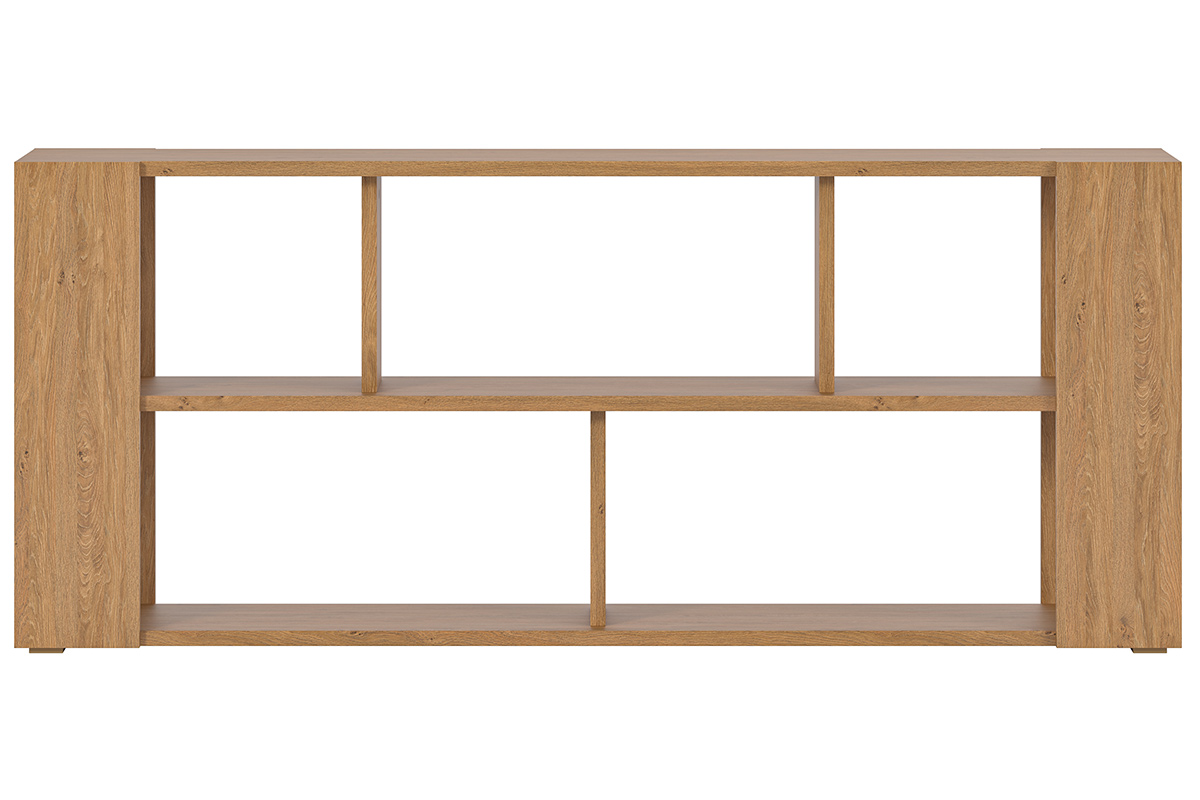 Bibliothèque basse ouverte design finition bois clair chêne L167.5 cm MUSSO