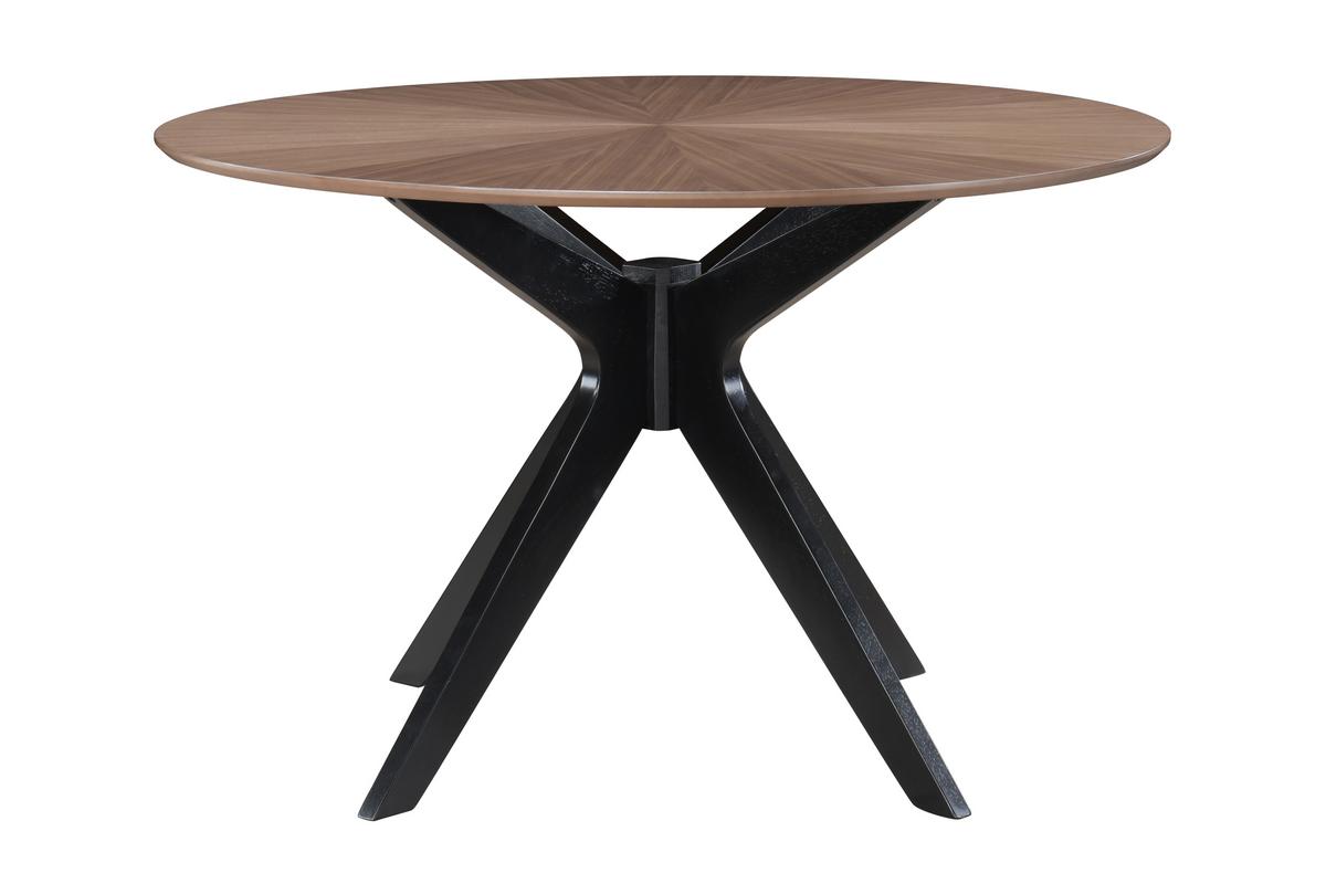 Table à manger design ronde noyer D120 cm DIELLI
