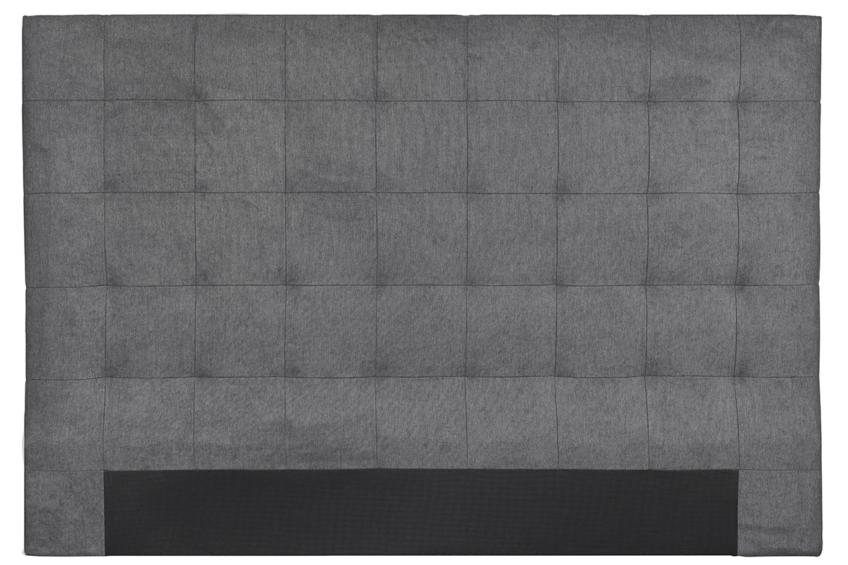 Tête de lit capitonnée en tissu gris anthracite L180 cm HALCIONA