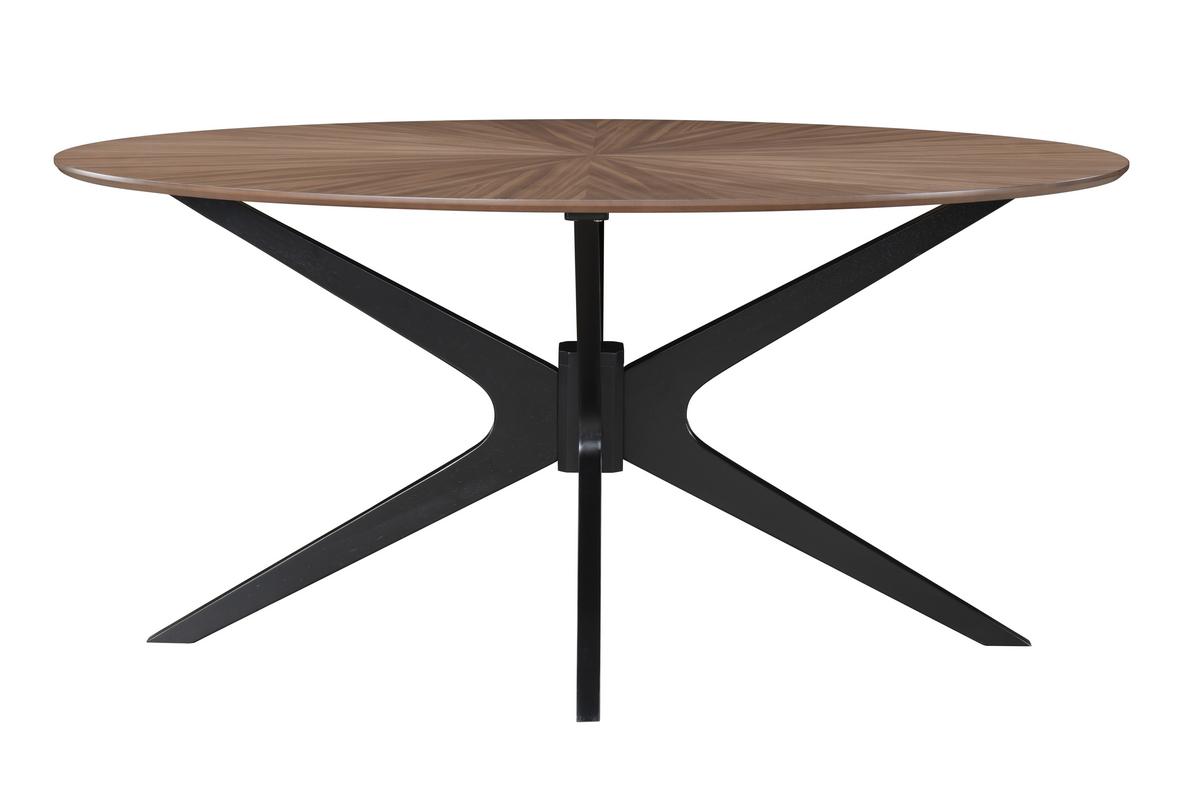 Table à manger design ovale noyer L160 cm DIELLI