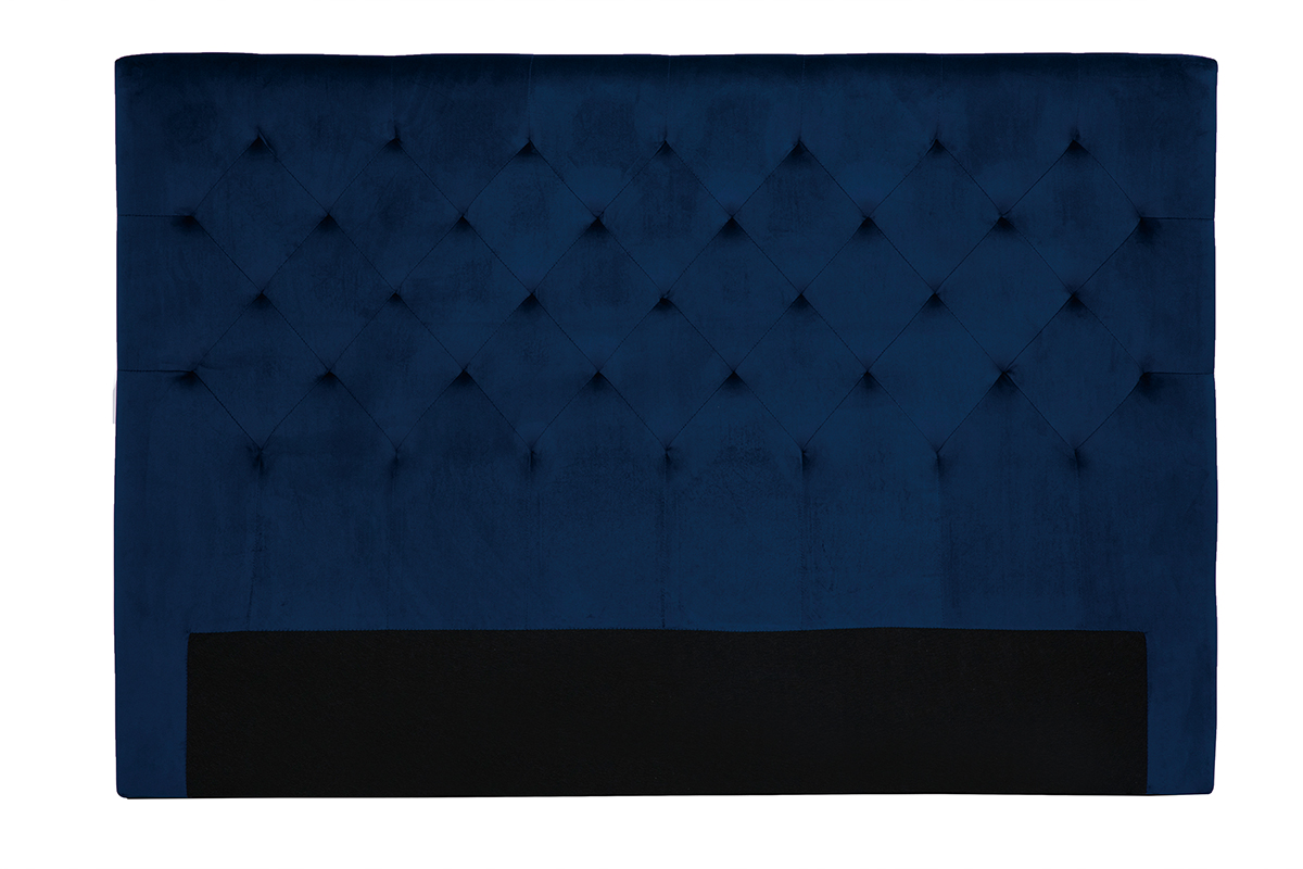 Tête de lit capitonnée en tissu velours bleu nuit L160 cm ENGUERRAND