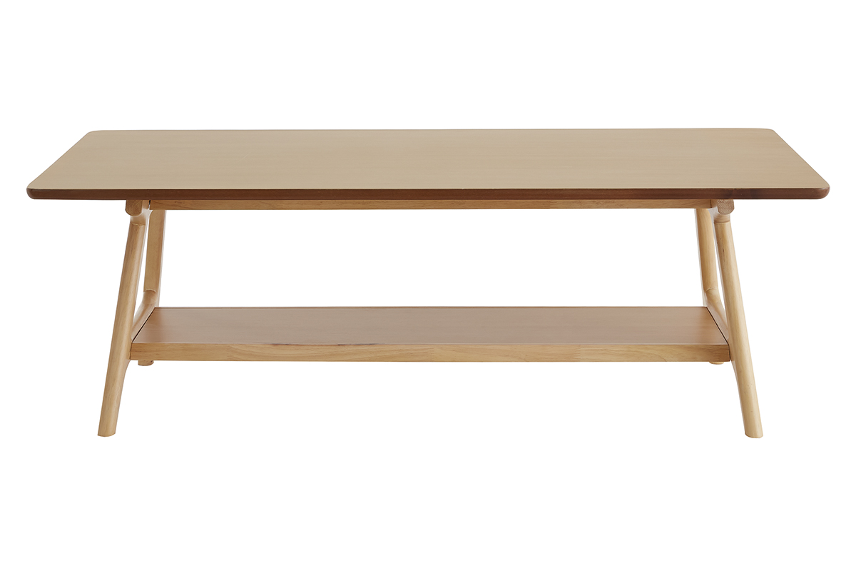 Table basse rectangulaire scandinave finition chêne L120 cm BAKAR