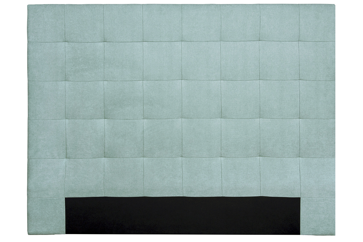 Tête de lit capitonnée en tissu effet velours vert lagon L160 cm HALCIONA