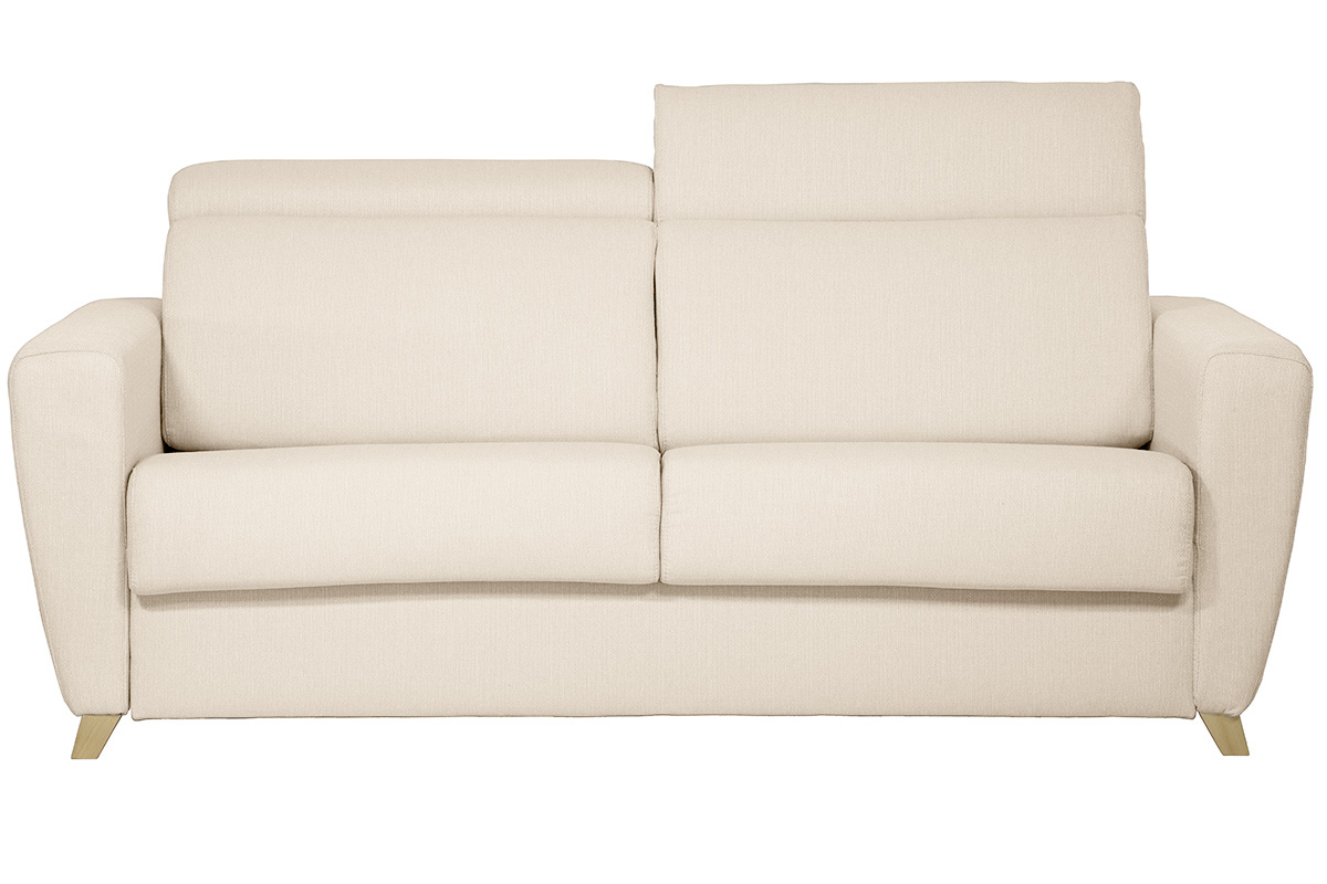 Divano letto materasso poggiatesta regolabili beige naturale 140x190 cm GOYA
