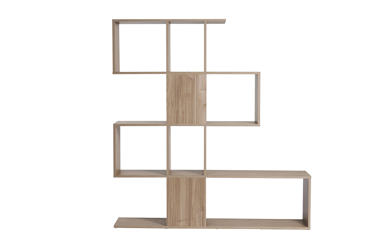 Bibliothèque ouverte séparateur design finition bois clair chêne L139 cm COMO