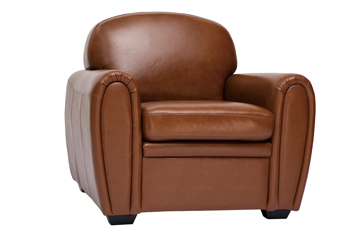 Fauteuil vintage cuir marron CLUB