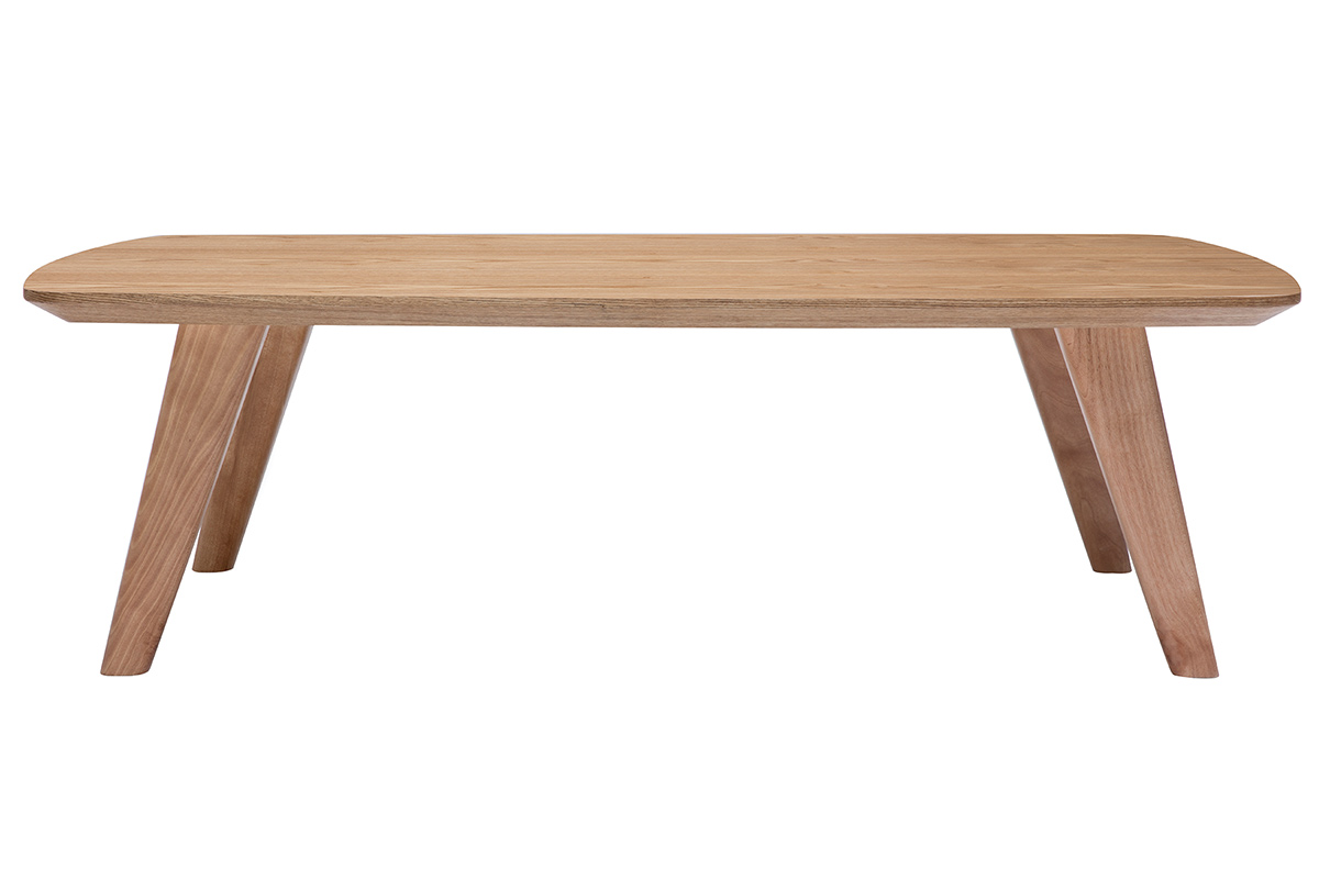 Table basse rectangulaire scandinave bois clair L120cm FIFTIES