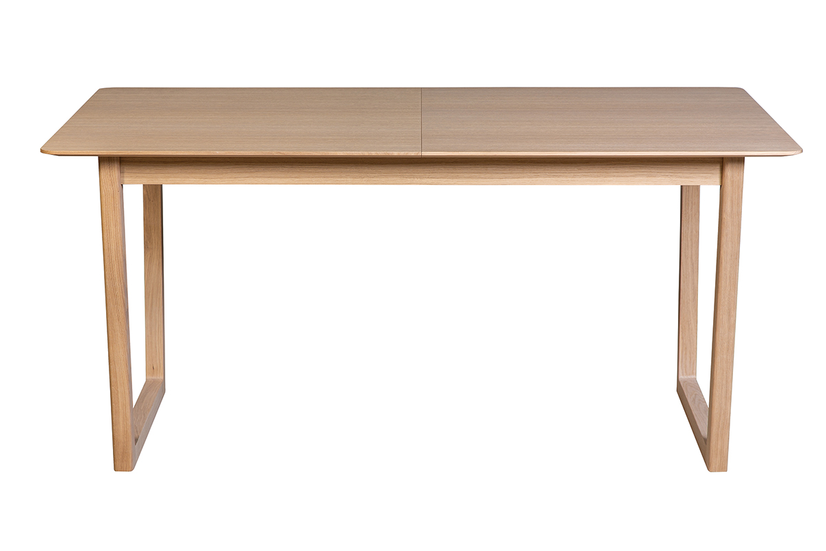 Table extensible rallonges intégrées rectangulaire bois clair chêne L160-240 cm LAHO