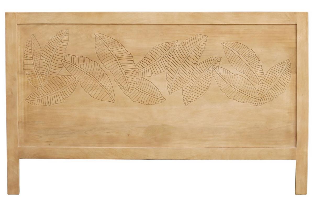 Tête de lit en bois manguier massif gravé L165 cm VIBES