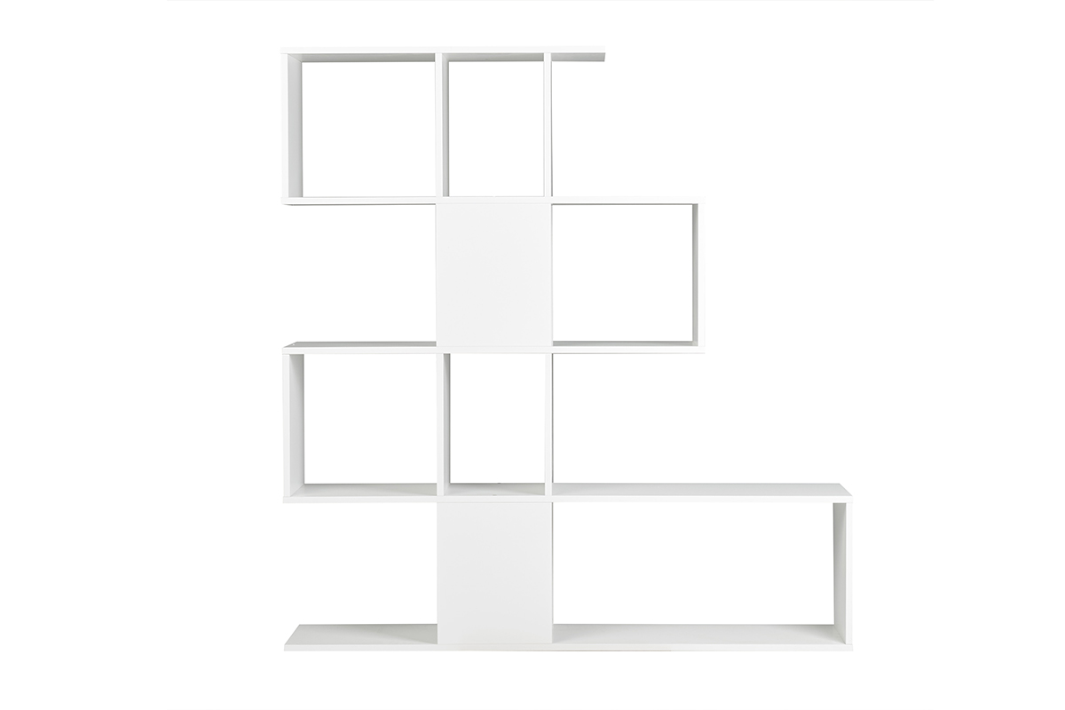 Bibliothèque ouverte séparateur design blanc laqué brillant L139 cm COMO