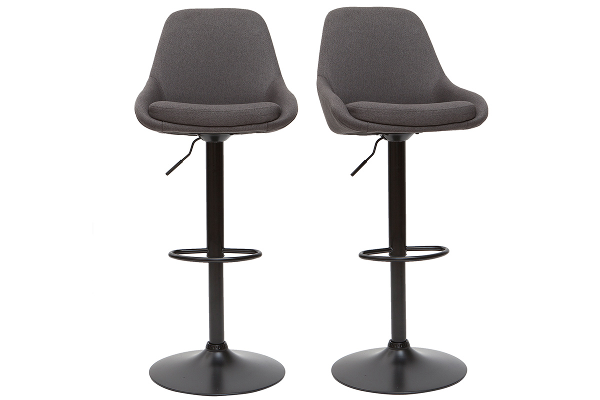 Tabourets de bar design réglables gris foncé (lot de 2) HOLO