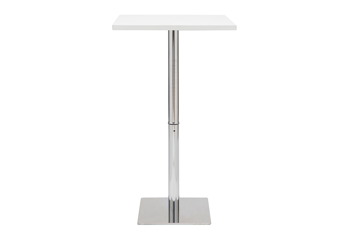 Table de bar design carrée blanche L60 cm JACK