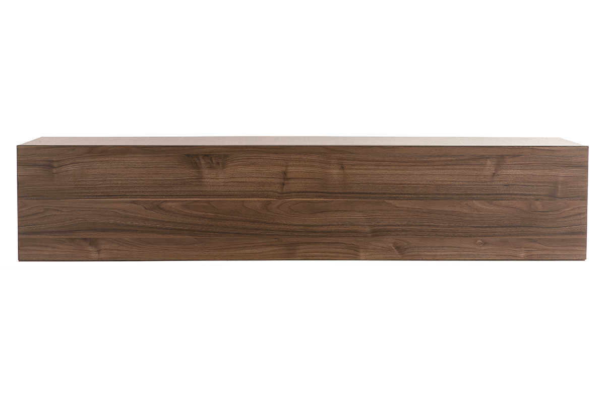 Élément mural TV horizontal finition bois foncé noyer L137.5 cm ETERNEL