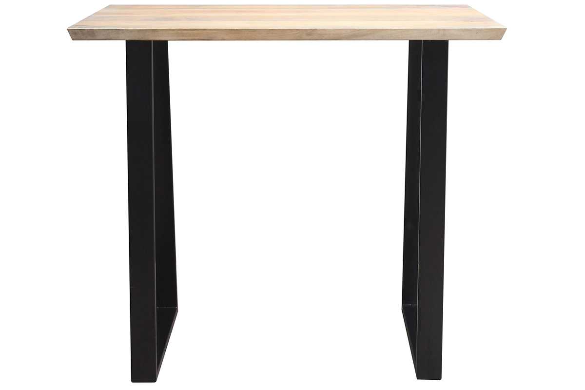 Table de bar en bois manguier massif et métal noir L120 cm VIJAY