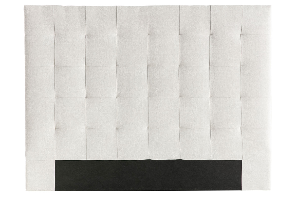 Tête de lit capitonnée en tissu beige clair naturel L140 cm HALCIONA