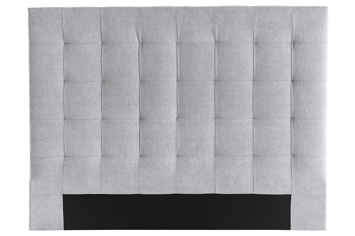Tête de lit capitonnée en tissu gris L140 cm HALCIONA