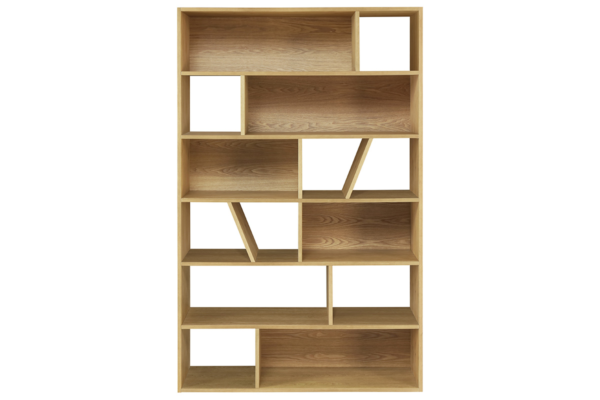 Bibliothèque design en bois clair L120 cm AZTEQUE
