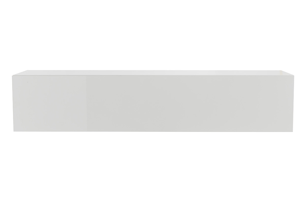 Élément mural TV horizontal blanc laqué brillant L137.5 cm ETERNEL