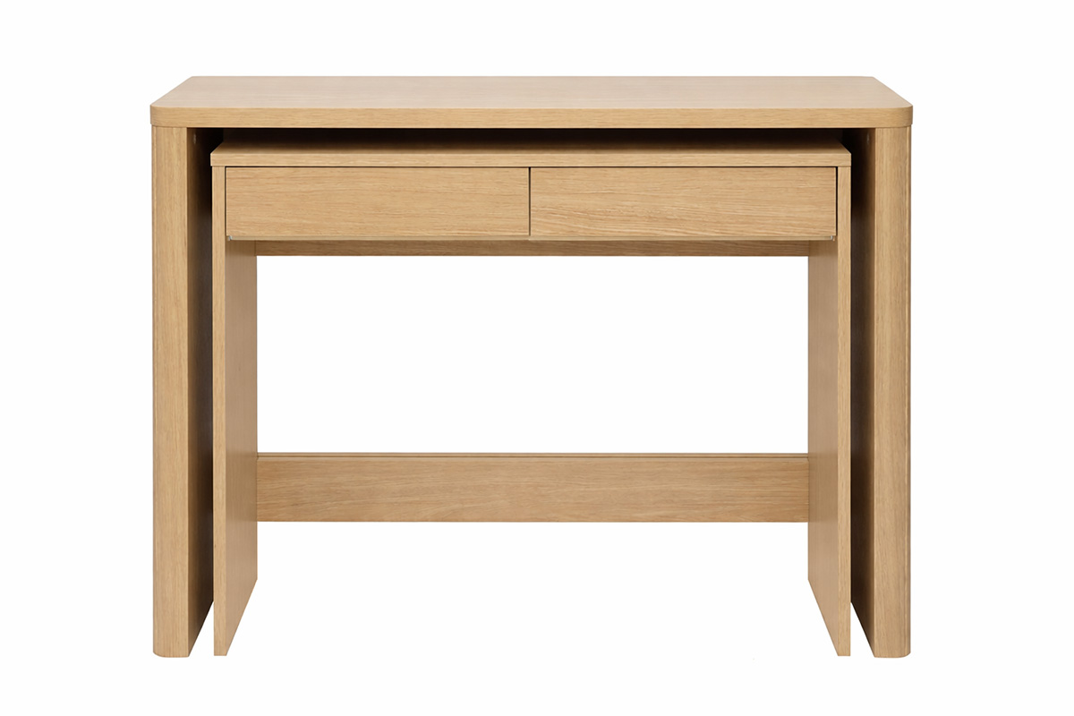 Console bureau d'appoint avec tiroirs finition bois clair chêne L110 cm ENOLA