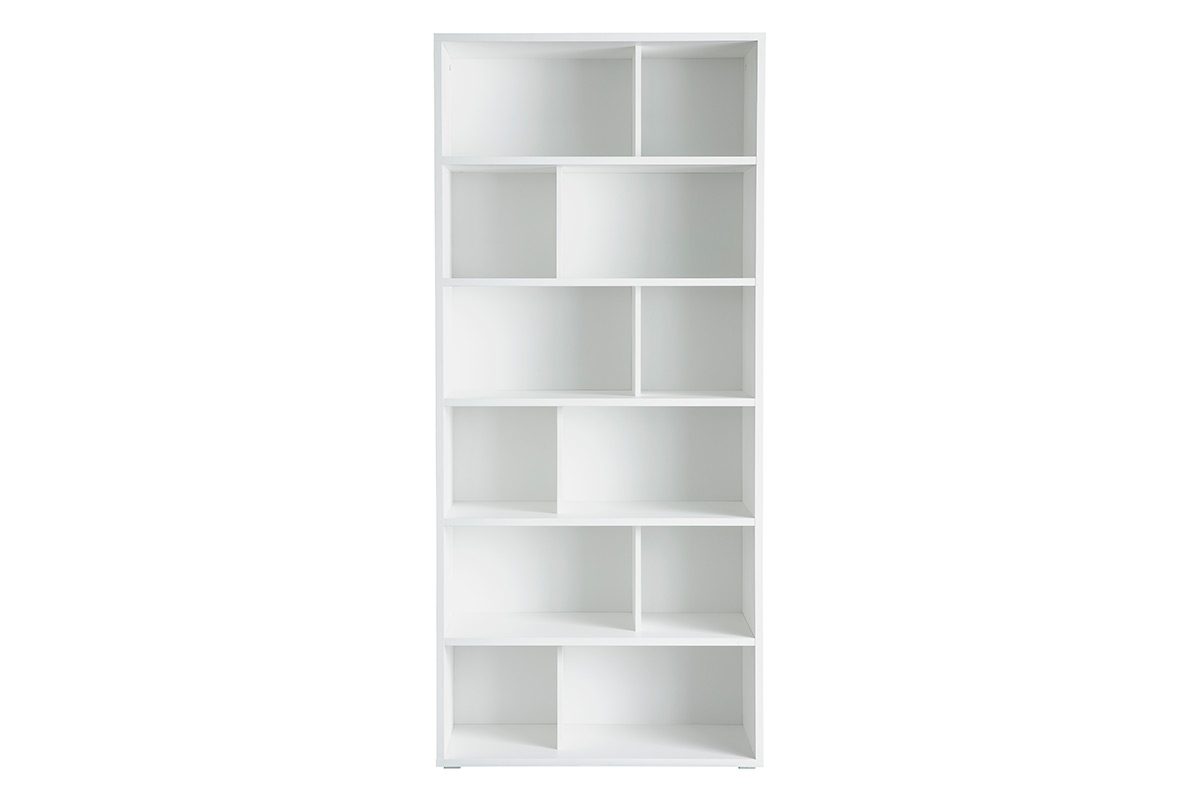 Bibliothèque design bois blanc L92 cm EPURE