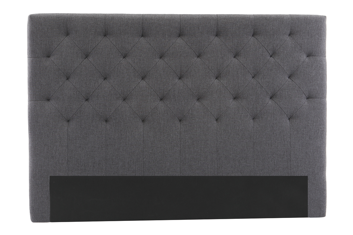Tête de lit capitonnée en tissu gris foncé L160 cm ENGUERRAND