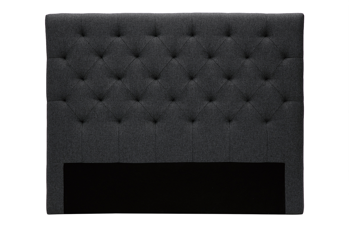 Tête de lit capitonnée en tissu gris foncé L140 cm ENGUERRAND