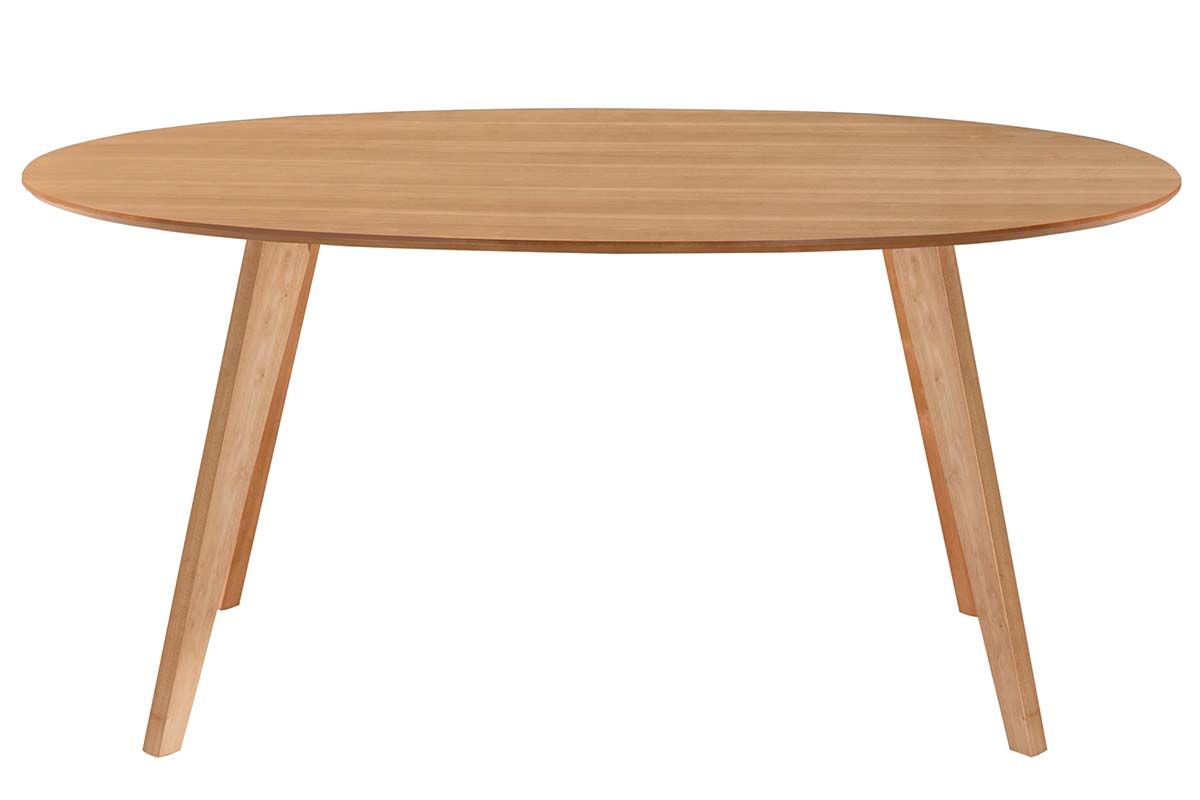 Table à manger design scandinave ovale bois clair L160 cm MARIK