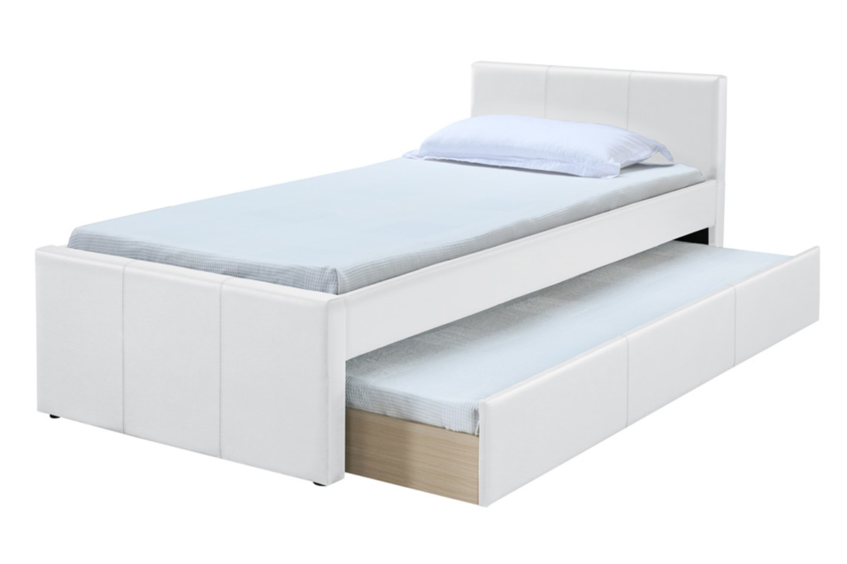 Lit gigogne blanc mat 90x190 cm MACCO