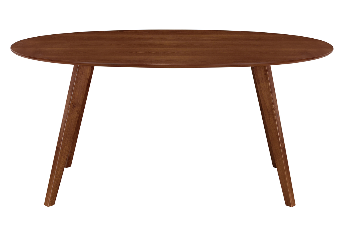 Table à manger vintage ovale en bois foncé L160 cm MARIK