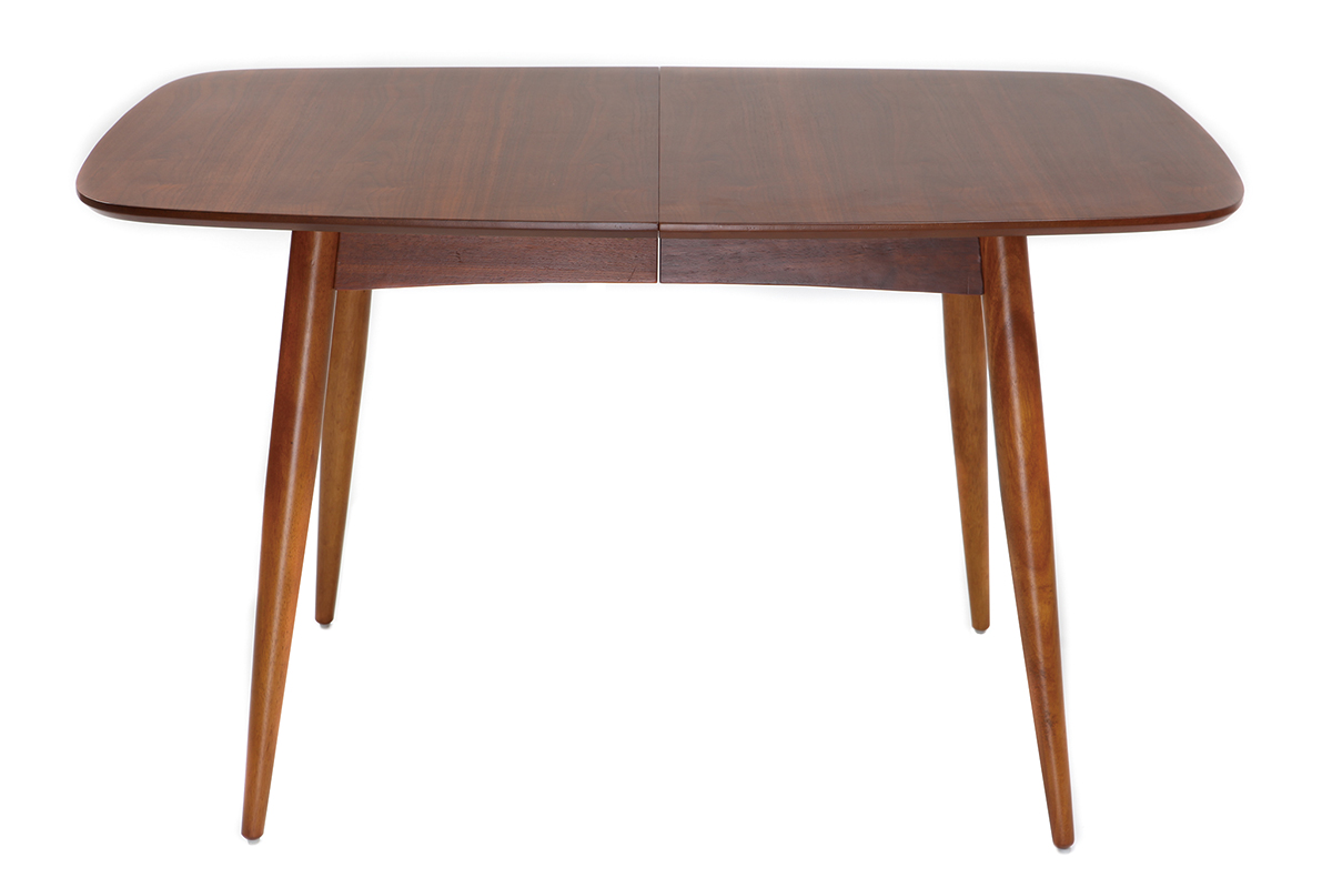 Table à manger extensible rectangulaire en bois foncé L130-160 cm NORDECO