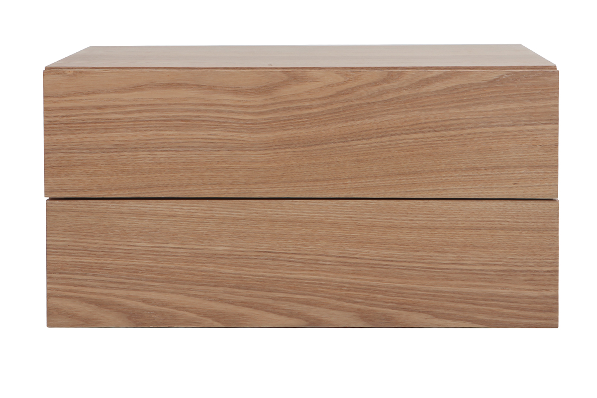 Caisson de rangement 2 tiroirs bois clair frêne MAX