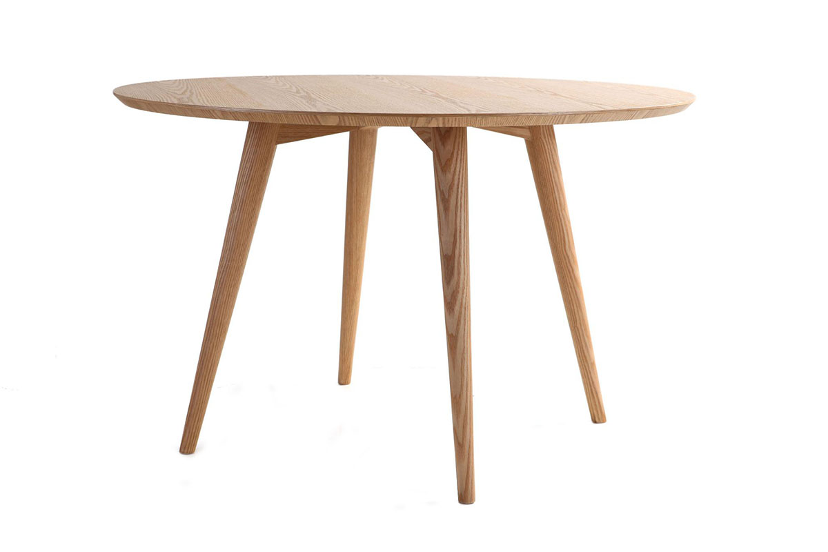 Table à manger ronde frêne D120 cm LIVIA