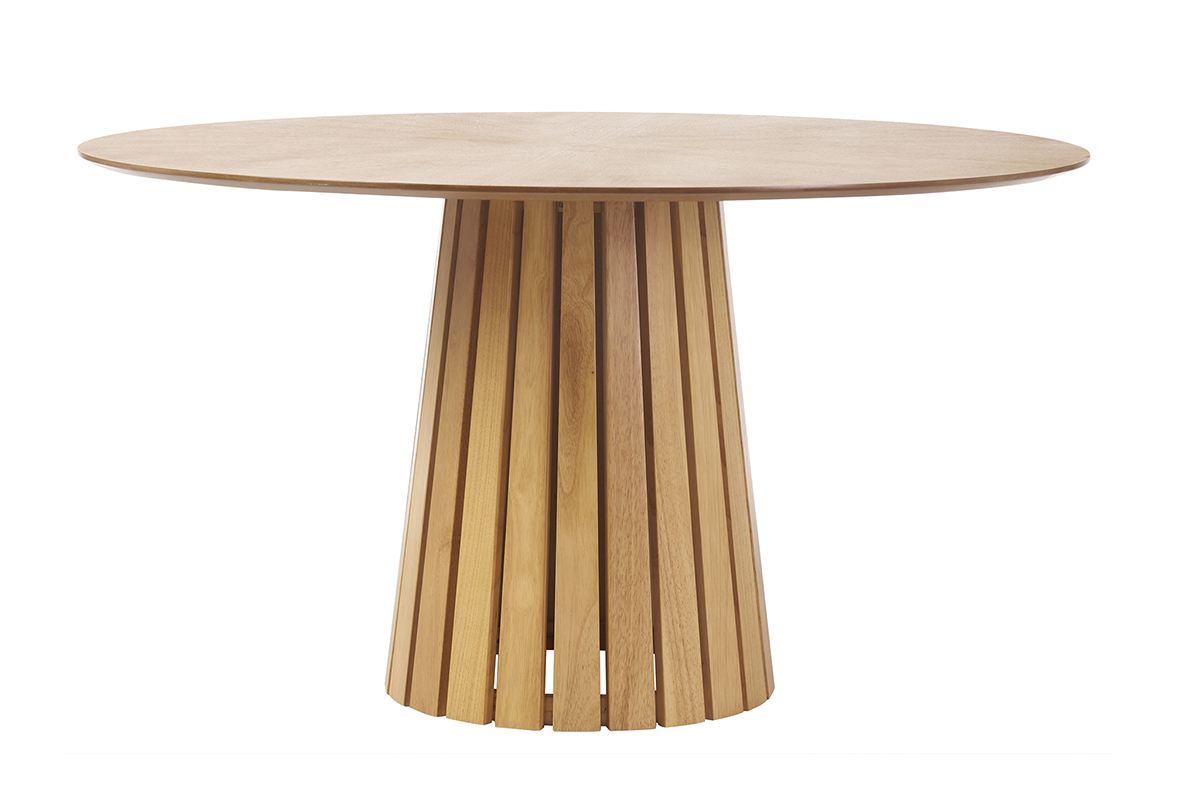 Table à manger ronde en bois clair chêne D137 cm DITA