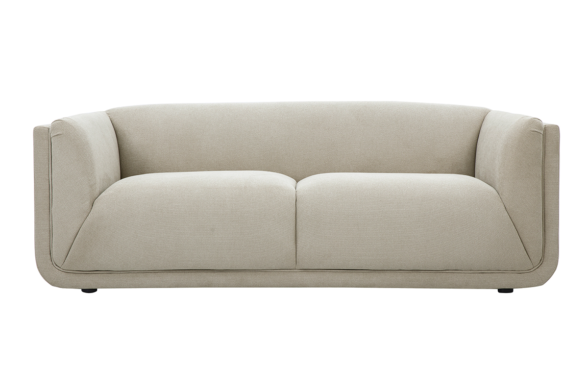 Canapé design 3 places en tissu chenille beige HOSBO