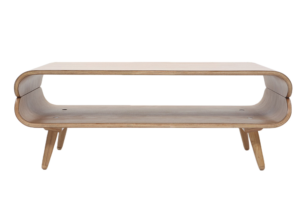 Table basse rectangulaire scandinave bois clair L118 cm TAKLA