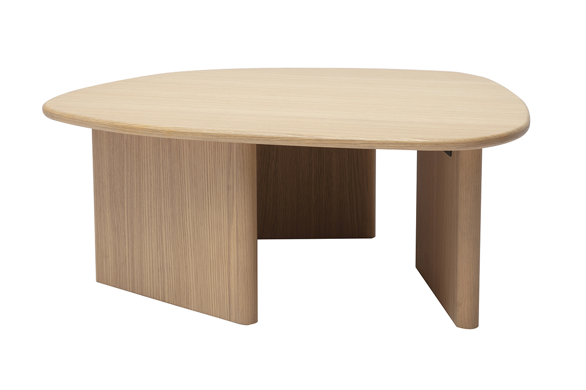 Table basse forme organique en bois clair chêne L85 cm ONDINE